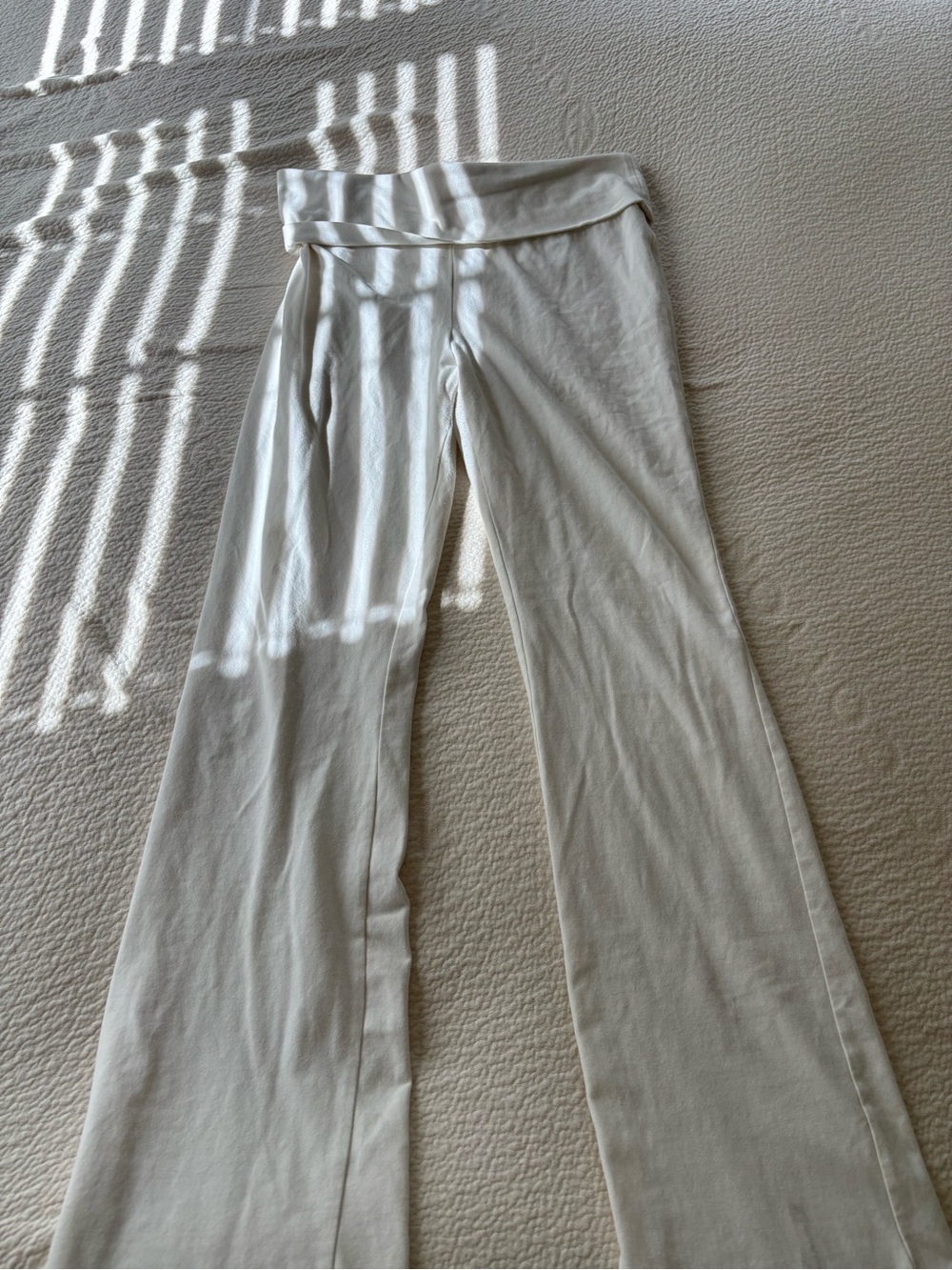 Cotton On White Foldover Flare Cotton Leggings
